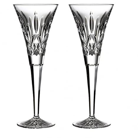 Waterford Lismore Toasting Crystal Flutes, 2 Count (Pack of 1), Clear