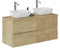 Baikal Mueble de Baño Onyx, 4 cajones, suspendido en Pared, con Lavabo cerámico. Mueble Montado, Melamina 16, Mueble F46 + Top + Lavabo 60+60 cm Nature