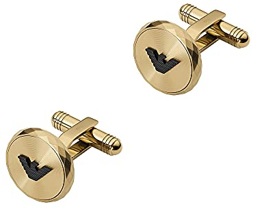 Emporio Armani Manschettenknöpfe Für Männer, L 20.5mm X B 15.85mm X H 15.85mm Gold Edelstahl Manschettenknöpfe, EGS2776251