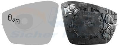 VAN WEZEL 7631836 Spiegelglas Glas Aussenspiegel konvex beheizbar ohne automatische Abblendung rechts