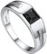 Suplight Herren Ring in 925 Sterling Silber Quadrat Schliff schwarz Cubic Zirkonia Ring Bandring Spannrings 14K Weißgold Solitärring Verlobungsring Eternityringe Silberschmuck 59