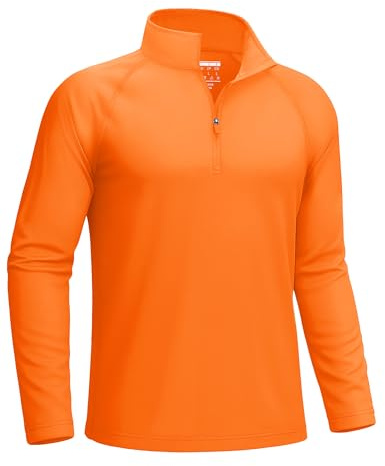KEFITEVD Mens Sport Tops Long Sleeve UPF 50+ Shirt 1/4 Zip Sun Protection
