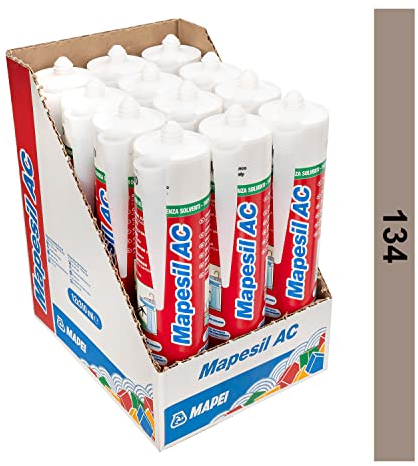 Mapei Mapesil AC 134 seide - Dichtmasse, aus Silikon, schimmelresistent, 12 Stück