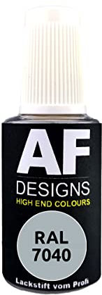 Alex Flittner Designs Stylo de retouche RAL 7040 Gris fenêtre mat 20 ml Stylo de réparation acrylique peinture retouche peinture de réparation bois métal meubles salle de bain
