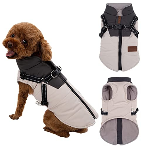 Lairle Hundemantel Winter Hundejacke Hundegeschirr Mantel Welpenmantel Jacke Weste Kleidung Kleines Hundegeschirr wasserdichte Hundemäntel für kleine mittelgroße Hunde