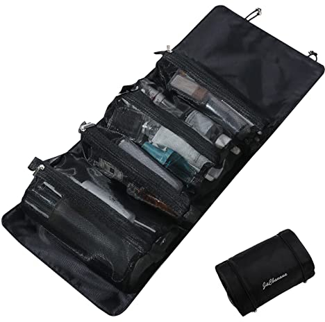 LumiSyne 4 in 1 Abnehmbare Kulturbeutel Aufhängen Aufrollbar Kosmetiktasche Große Kapazität Mesh Waschbeutel Tragbare Faltbare Kulturtasche Wasserdicht Make-Up Taschen Organizer Für Reisen Täglich