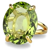 Anillo de Peridoto Hecho a Mano - Anillo de Piedra Natural en Oro de 14k - Elegante Anillo de Declaración Anillo de Compromiso de Novia de Fiesta de Bohemia - Regalo de Joyería Artesanal para Mujer