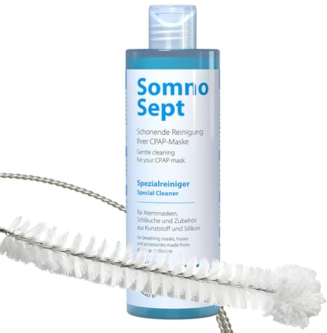 CPAP-Reinigungspaket SomnoSept – 1x CPAP-Reiniger SomnoSept 400 ml UND 1x oxyhero brush Edelstahl CPAP-Schlauchbürste 120 cm, 19 mm Durchmesser – Gründliche Reinigung von CPAP-Maske und CPAP-Schlauch