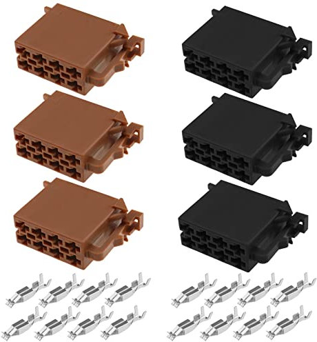 eMagTech 3 Pair Car Stereo Radio Loom Adapter 16 Pin Car Audio Wiring Cable 16-Pin Car Audio Connector Plug Car Accessories Metal Plastic