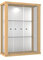 K-Möbel Wandvitrine (80x60x25cm) - Made in Germany - Glasvitrine hängend mit 2 höhenverstellbaren Glasböden aus ESG & Spiegel in Buche - Schrank mit Glastüren - Hängevitrine Glas
