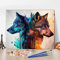 TISHIRON Peinture par numéros Loup DIY Peinture par numéros pour adultes et enfants Animaux Kits de peinture par numéros sur toile avec pinceaux et pigment 40 x 50 cm (sans cadre)
