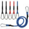 COM-FOUR® 6X tendeurs en Caoutchouc - tendeurs de Bagages à Rayures Blanches - Corde de Tension avec mousquetons - caoutchoucs de Tension pour vélos, Voitures, Bagages (80cm - 6 pièces - coloré)