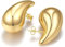 ASHYLE Handmade Ohrringe Gold Hängend, Goldene Ohrringe Damen, Tropfen Vergoldete Earrings for Women, Modeschmuck Chunky Hoop Earring Dupes für mädchen, Hypoallergen Geschenke für Frauen, 50mm