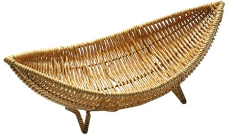 GRIRIW Corbeille Rotin Tressé Pour Fruits Et Légumes Panier De Rangement Multifonctionnel Pour Cuisine Et Décoration De Table Accessoire Et Résistant