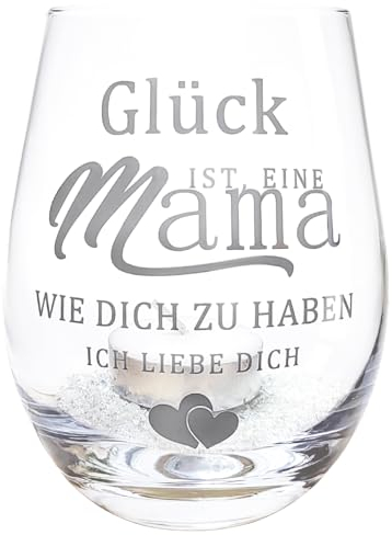 Coole Muttertagsgeschenk, Windlicht mit Spruch - Glück Ist, Eine Mama WIE DICH ZU HABEN - Mit Kerze, Personalisierte Geschenke Mama, Teelichthalter als Muttertagsgeschenke für Beste Mama Der Welt