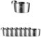 Stainless Steel Small Sauce Dishes Dipping Bowls Seasoning Individual Round Condiments Cups Ramekins Dip Serving Sushi Cereal Salad Appetizer Bowls 8 Pack 2.4inch (Silver, 2.8 oz(with Handle))
