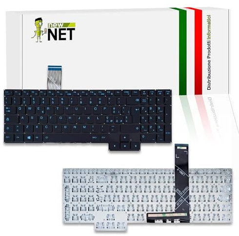 new net - Tastiera Compatibile con Lenovo IdeaPad Gaming 3-15ACH6 (Type 82K2, 82MJ), 3-15ARH05 (Type 82EY) [Senza Frame - Colore Tasti Blu - Retroilluminata - Layout ITA]