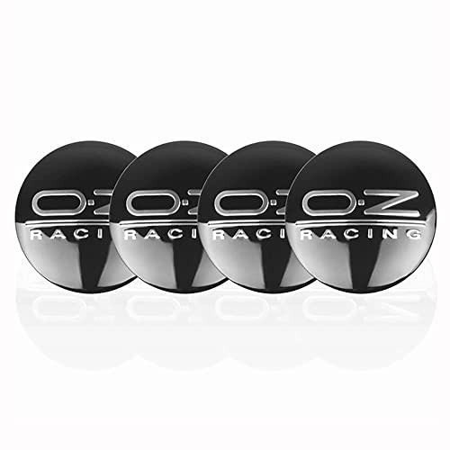 HBANMK 4 Pièces Cache Moyeux pour OZ Racing 56MM, Capuchons de Moyeu de Roue Voiture, Couvercle de Moyeu Central de Jante Étanche Anti-poussière Cache-moyeux,A