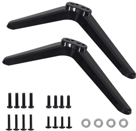 ZYFC Universal TV Base Stand Replacement Compatible with Most 32 40 49 50 55 Inch LCD, LED TV, Black TV Stand Legs Table Top Stand with Screws, Easy to Install
