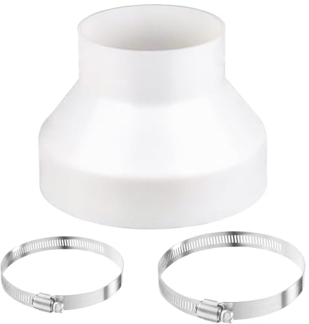 Adaptateur de Conduit 150mm à 100mm, Conduits reducteur 150 100 Reducteur Tuyau Climatiseur Mobile Réduction de Ventilation pour Extracteur D'Air Conduit, Avec 2 Colliers en Acier Inoxydable (ABS)