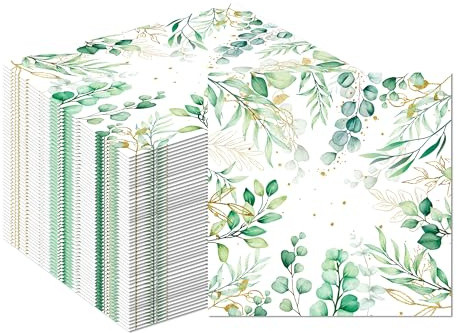 100Pcs Eucalyptus Globulus Papier Gast Servietten Hochzeit Einweg Abendessen Servietten, Party Servietten Gast Handtücher Hochzeit Servietten für Küche, Geburtstagsfeier