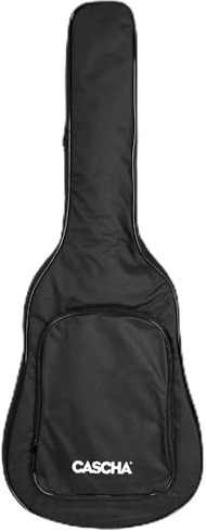 Cascha Gitarrentasche für Akustikgitarre - Standard Gigbag mit gepolstertem Innenfutter, wasserabweisendem Material und Schultergurten - Robuster Schutz für 4/4-Gitarren, schwarz
