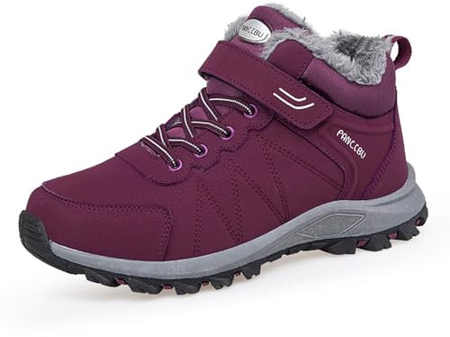 Moudn Stivali da Neve Donna Invernali Stivali Caldi Stivaletti da Escursionismo Antiscivolo Scarpe da Trekking Outdoor Impermeabili