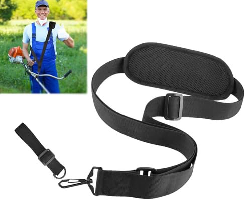 Imbracatura per Decespugliatore, Tagliabordi Tracolla Regolabile, Cinghia per Decespugliatore, Cinghia per Decespugliatore Cinghia in Nylon, Tracolla per Tagliaerba, Accessori per Tagliaerba (Nero)