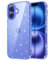 JETech Glitter Case for iPhone 16 6.1-Inch, Bling Sparkle Shockproof Phone Bumper Cover, Cute Sparkly for Women and Girls (Ultramarine)