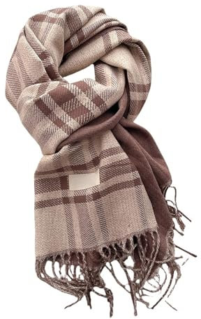 ZSJDFTYS Stola Schal Herbst Und Winter Frauen Kariert Doppelseitige Nachahmung Kaschmir Warmer Nackenschal Langer Schal-K