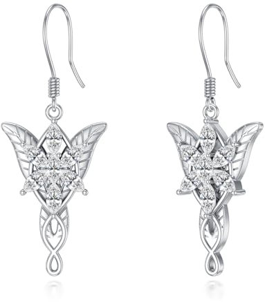 Arwens Abendstern Ohrringe 925 Silber Ohrringe Hängend Hobbit Schmuck Geschenke für Frauen Männer