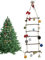 Albero di Natale da parete Decorazione scala illuminata Ornamenti da appendere a parete Albero in legno satinato Albero ramoscello artificiale Decorazione da parete per le vacanze Decorazioni natalizi