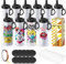 Pack de 10 gobelets droits en acier inoxydable de 20 oz, blancs, pour impression par sublimation, incluant pailles en métal et couvercles, compatibles avec les machines de presse à chaud pour gobelets