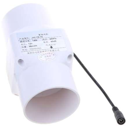 Leiser 7,6 cm Ventilator, 12 V, 75 mm, Luftverstärker, einstellbares Geschwindigkeitsgebläse, ABS für Hydrokulturzelte und kleine Gehäuse