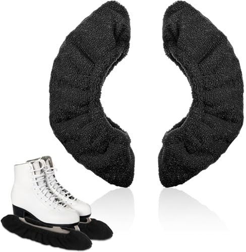 1 Paio Calze per Pattini da Ghiaccio, Copri Lame di Pattini Elastiche, Protezioni per Lame per Pattini da Ghiaccio, Copri Lama per Pattini da Ghiaccio, Vcopertura Protettiva per Pattini (Nero, L)