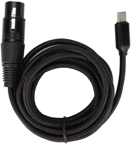 CHEOTIME XLR a USB C Cable 3ft, XLR a USB, USB C a XLR Nylon Cable de micrófono Trenzado Compatible con la mayoría de los Software de grabación, Enchufe y reproducción (2m)