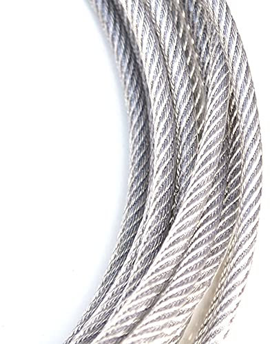 Cable Acero 2 unids 6 mm 8 mm Cable de cable de acero inoxidable Cable PVC plástico recubierto 7 x 7/7 x 19 1 Meter(8mm)