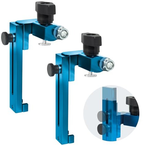 POWERTEC 72043-P2 verstellbarer Klappstopper, zum Patent angemeldeter, gebogener T-Schienenstopp für Gehrungssäge, Tischsäge, Bohrmaschine, Frästisch, Gehrungslehre, T-Schienen-Zubehör für