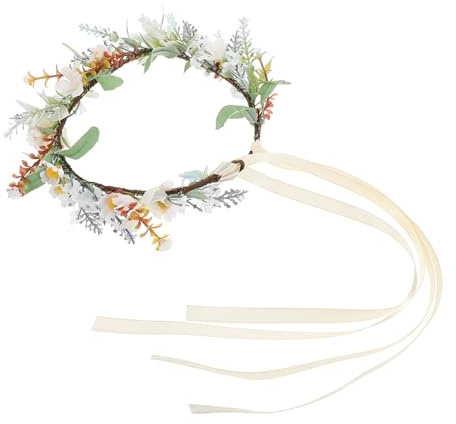 Boho Blumenkranz Haarreif Realistisch, für Damen, Verstellbar, Leicht