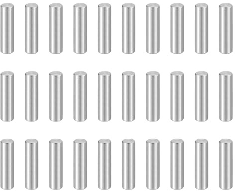 sourcing map Lot de 50 chevilles cylindriques M4 (4 mm) x 15 mm en acier inoxydable 304 pour appareils métalliques, meubles en bois, installation à faire soi-même, argent