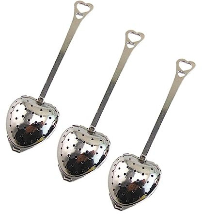 Sosoport 10 Piezas Colador De Té Mango De Acero Inoxidable Infusor De Té Forma De Corazón Mango Para Usar Tetera o Taza