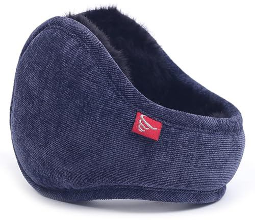 Harssidanzar Cache-oreilles d'hiver pour hommes et femmes Cache-oreilles pliables en velours côtelé réglables HU304EU