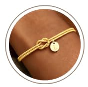 HAYOUWAY Armband Damen Gold Armbänder 14K Gold Vergolde Knoten Armband | Personalisierte Armband mit Buchstaben A-Z Teenager Mädchen Geschenke Jahrestag Geburtstagsgeschenk für Frauen Mama Mädchen