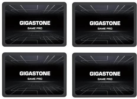 Gigastone SATA SSD 1TB (4er-Pack) 2,5 Zoll 3D NAND Bis zu 530MB/s interne SSD SATA III SSD Festplatte Kompatibel mit Laptop und PC Desktop Festkörper-Laufwerk 2,5 SLC Cache Performance