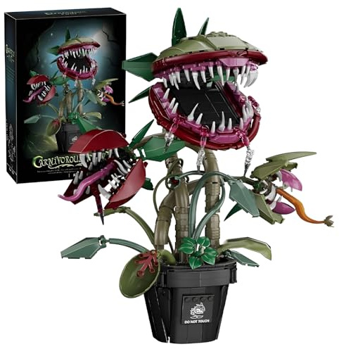 DzirePada Monster Plant Building Blocks Set, 1118PCS Horror Cannibal Botanical Collection Model Toy, Flower-Themed Building Kit for Adults Teens, Unique Home Decor Gifts for Plant Enthusiasts
