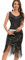 VILOREE 1920 Pailletten verschönert Quasten Falten Flapper Damen Mini Kleid Party Gastby Motto Schwarz Silber L