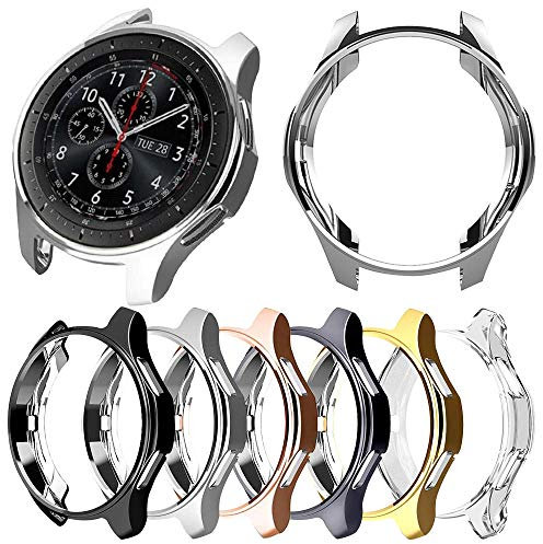 [6er-Pack] Schutzhülle kompatibel mit Samsung Galaxy Watch 46 mm und Gear S3 Frontier (Nicht für Galaxy Watch 4 Classic 46 mm), weiche TPU-beschichtete Abdeckung Bumper Smartwatch-Zubehör