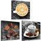 decomonkey Bilder Set Kaffee Coffee 120x40 cm 3 Teilig Wandbild Groß Leinwandbild XXL Deko Wohnzimmer Schlafzimmer Büro Wanddeko Leinwand Pictures For Wall Poster Wall Painting Küchenbilder