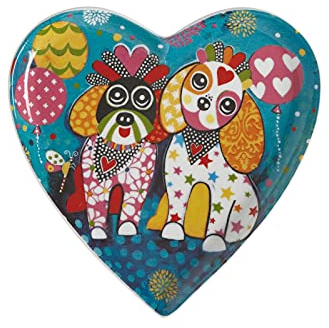Maxwell & Williams DX0696 Love Hearts Heart Shaped Side Plate with Oodles of Love Design, Gift Boxed, Porcelain, Teal, 15.5 cm