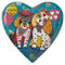 Maxwell & Williams Love Hearts Plato con Forma de Corazón Oodles of Love con Diseño de Cachorros de Porcelana, 15,5 cm – Azul